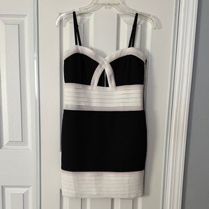 Chic Black and White Mini Dress